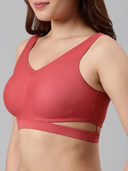 Enamor Cotton Rich Lining for Shaping and Support Women's Everyday Fashion Bralette - Plunge Neckline, Non-Padded, Wirefree, Full-Coverage - F110